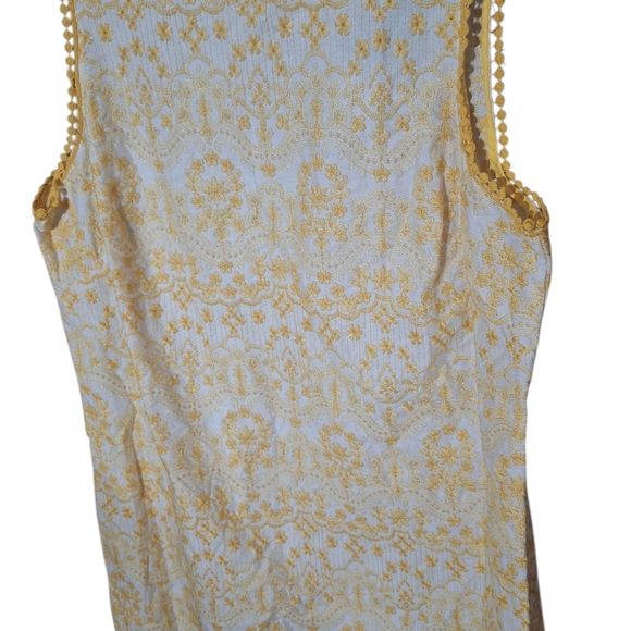 Chelsea and Violet Yellow Lace Sleeveless Dress sz S Boho vintage inspired - Picture 3 of 9